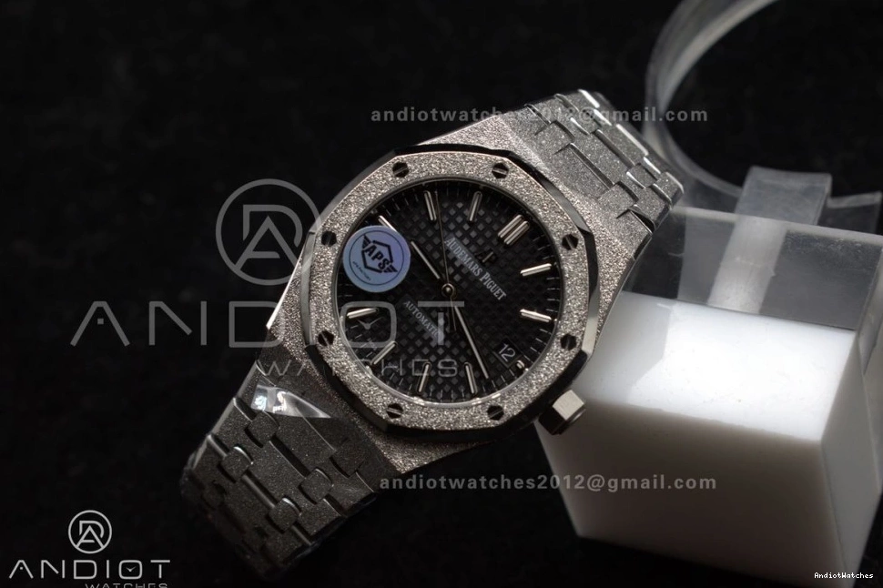 Black Royal Oak Frosted 1034 SA3120 Super Clone Edition Dial Textured SS Thermal SS 1:1 On Bracelet Best 15454 37mm APSF 1107